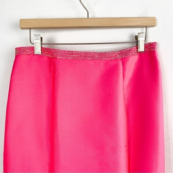 NWT Ellie Wilde by Mon Cheri Hot Pink Two Piece Off Shoulder Satin Formal Dress - Picture 5 of 16